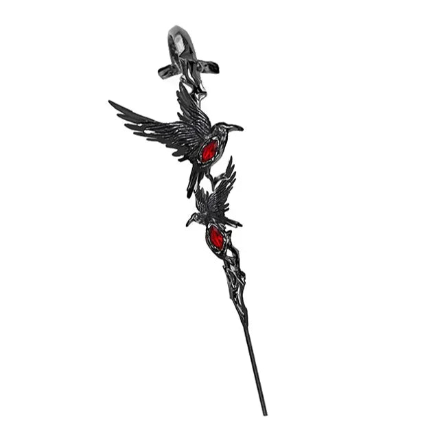 Morvella™ Crimson Wing Needle Earrings