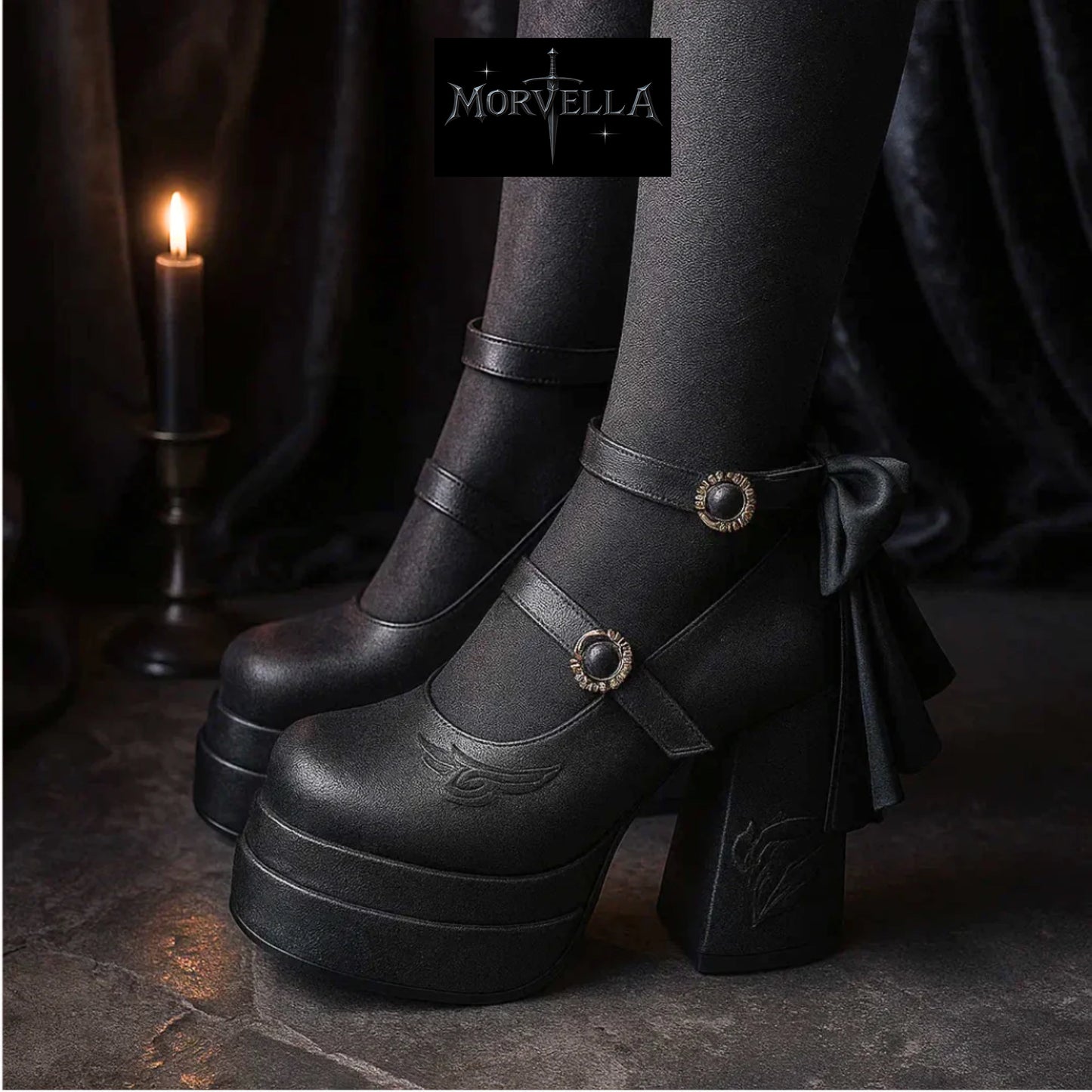 Morvella™ Nocturne Waltz - Satin Mary Janes