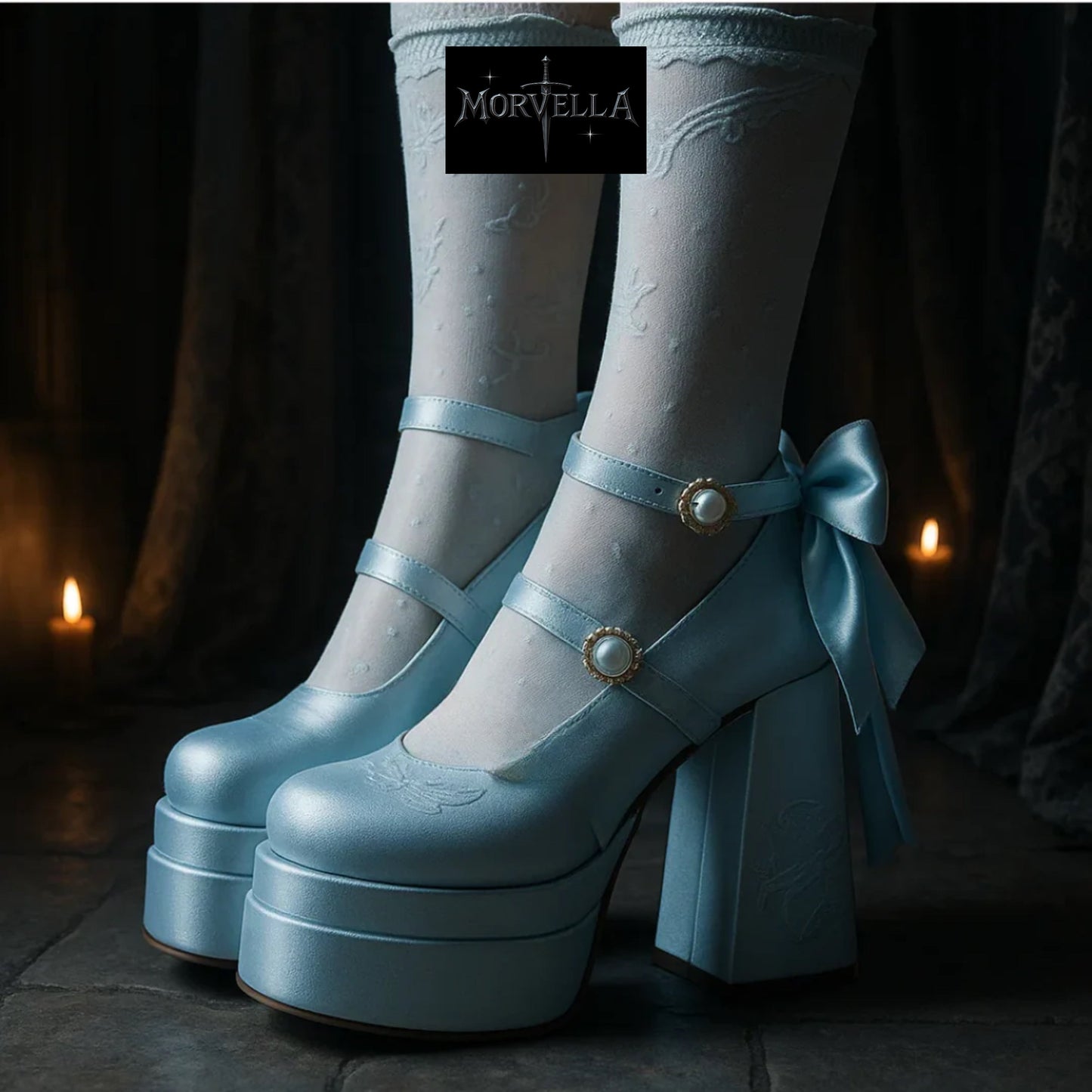 Morvella™ Nocturne Waltz - Satin Mary Janes